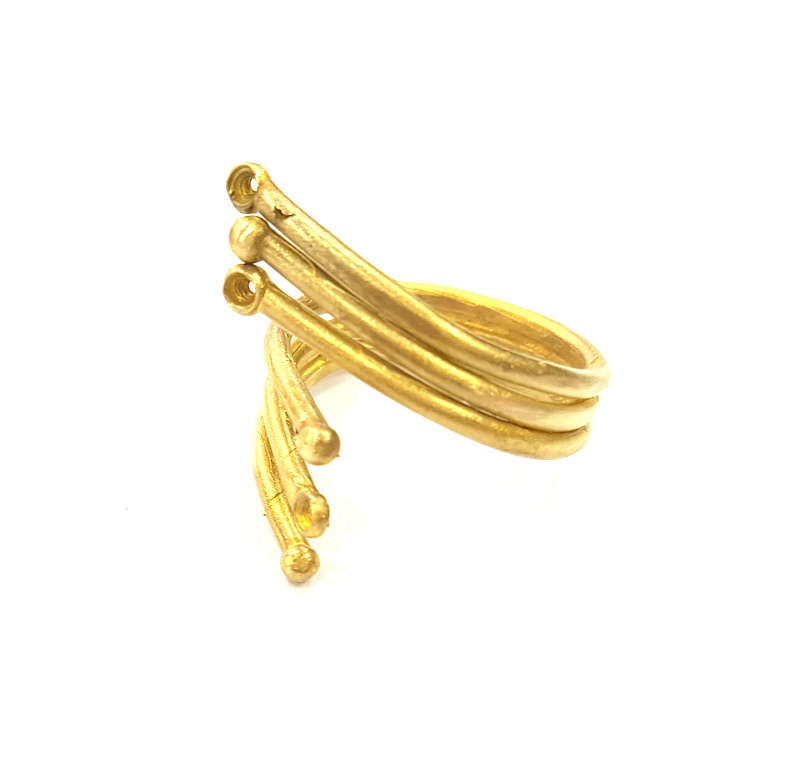 Raw Brass Ring Blank Bezel Settings Cabochon Base Mountings Adjustable Ring ( 2mm blank ) G7339