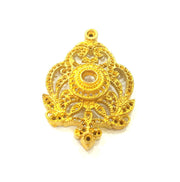 Raw Brass Pendant Blank Patterned Pendant 47x32mm G7347