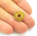 Raw Brass Pendant Blank Patterned Pendant 13mm G7352