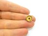 Raw Brass Pendant Blank Patterned Pendant 13mm G7352