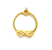 2 Raw Brass Infinity Charms 22mm G7353