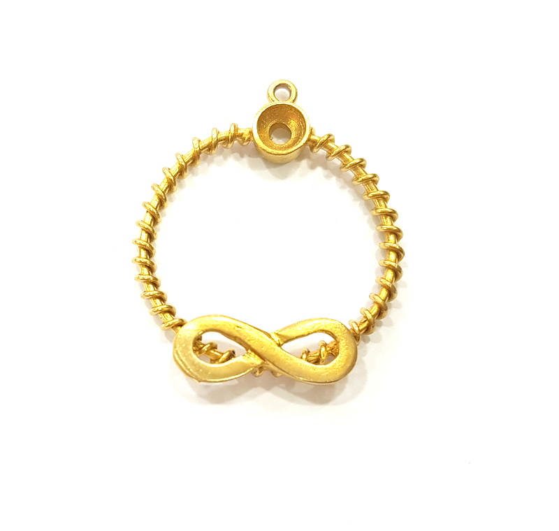 2 Raw Brass Infinity Charms 22mm G7353