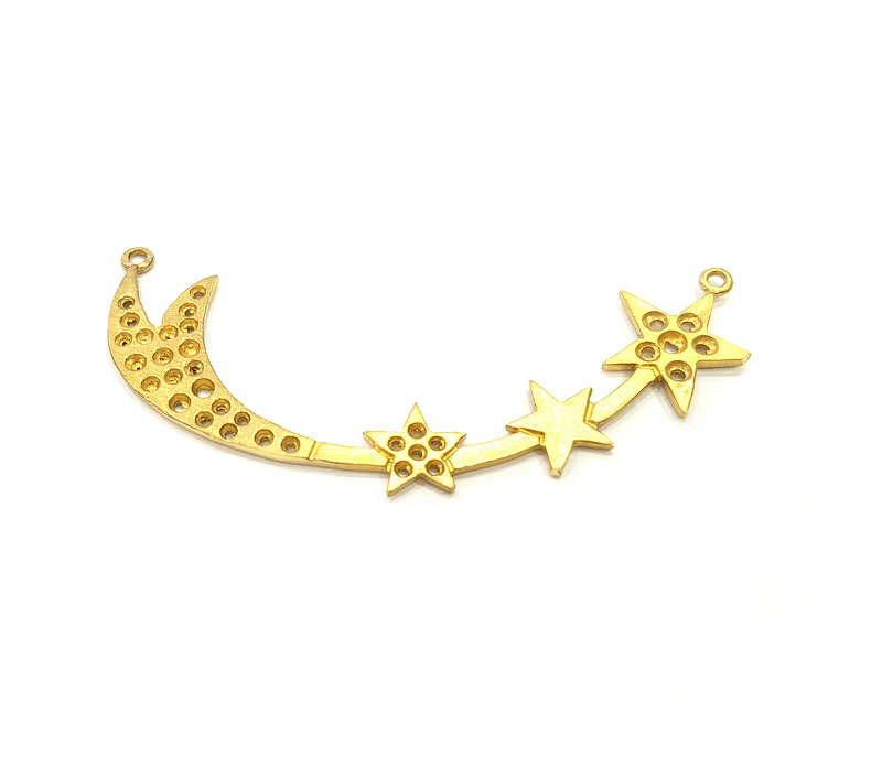 Raw Brass Star Charms 55mm G7355