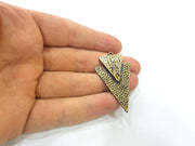 Antique Bronze Triangle Pendant Antique Bronze  Hammered Pendant  (48x29mm) G7358