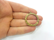 4 Antique Bronze Circle Charms Antique Bronze Plated Charms (35mm) G7360