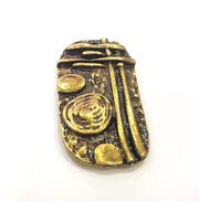 2 Antique Bronze Charms Antique Brass Charm  (36x19mm) G7365