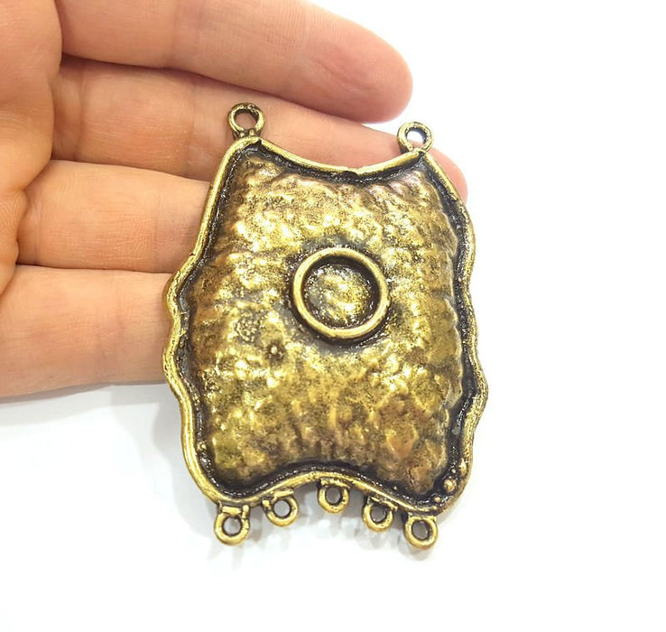 Antique Bronze Large Pendant Blank Antique Brass Plated Pendant (77x53mm) G7370