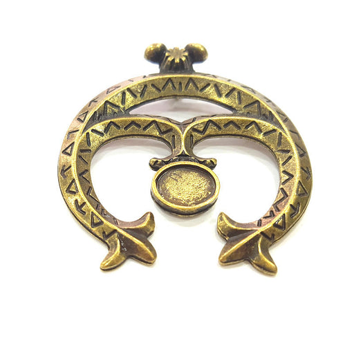 Antique Bronze Large Pendant Blank Antique Brass Plated Pendant (60x53mm) G7372
