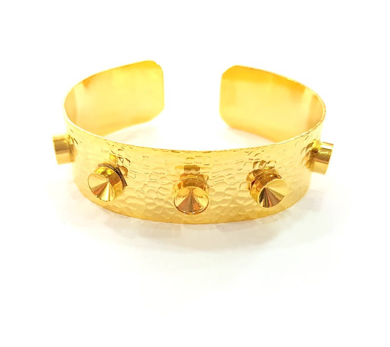 Gold Bangle Blanks Bracelet Blanks Hammered Cuff Blanks Adjustable Bracelet Blank Gold Plated Brass (8mm Blanks ) G11149