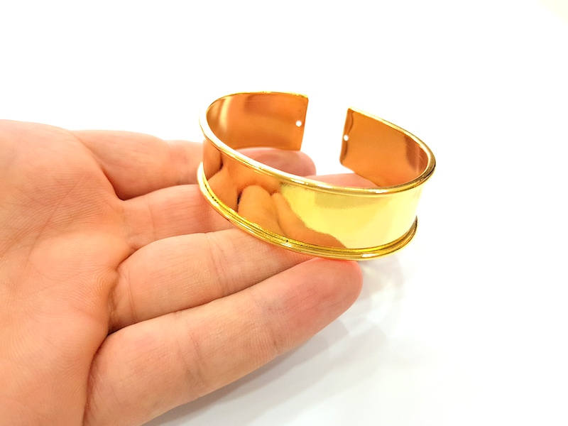 Gold Bangle Blanks Bracelet Blanks Cuff Blanks Adjustable Bracelet Blank Gold Plated Brass (20mm ) G8301