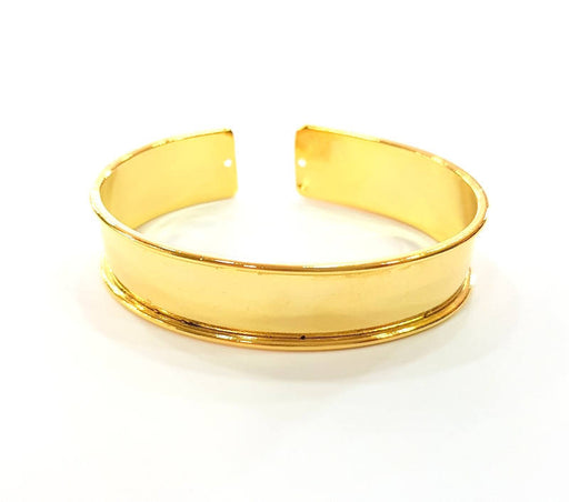 Gold Bangle Blanks Bracelet Blanks Cuff Blanks Adjustable Bracelet Blank Gold Plated Brass (15mm ) G7910