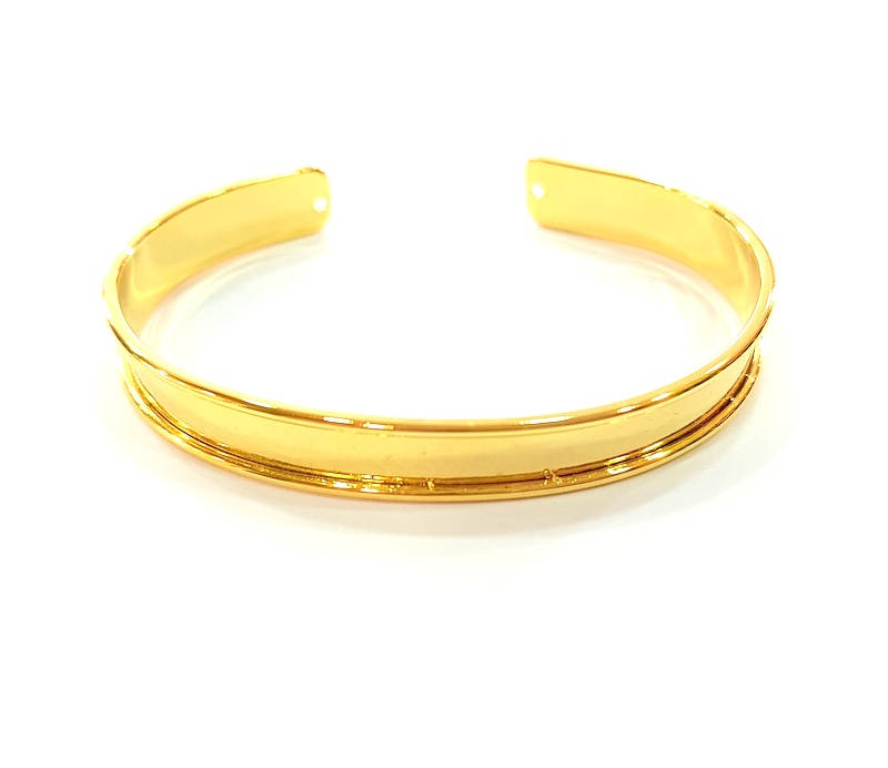 Gold Bangle Blanks Bracelet Blanks Cuff Blanks Adjustable Bracelet Blank Gold Plated Brass (10mm ) G7911