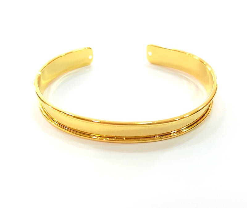 Gold Bangle Blanks Bracelet Blanks Cuff Blanks Adjustable Bracelet Blank Gold Plated Brass (10mm ) G7911