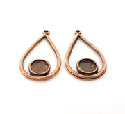 6 Antique Copper Drop Charm Pendant Antique Copper Plated (32x18mm) G8628