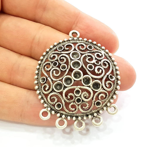 Silver Pendant Antique Silver Plated Pendants (42mm)  G7920