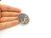 Silver Pendant Antique Silver Plated Pendants (42mm)  G7920