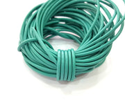Leather Dark Turquoise Cord 1mt-3.3 ft (3mm) Round Leather Lacing G7943