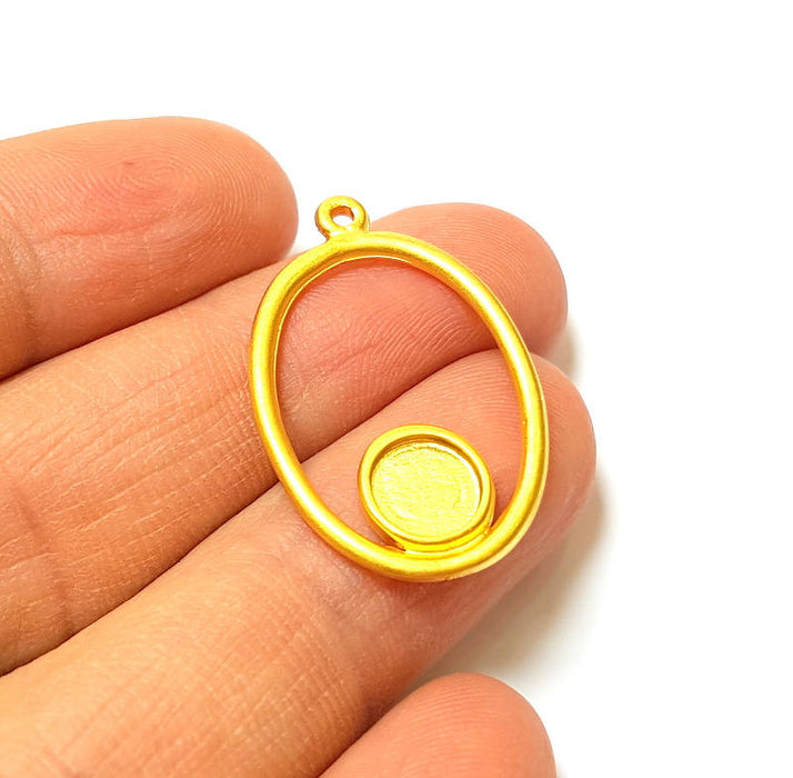 4 Gold Charms Gold Plated Charms Blank (31x20mm)  G7393