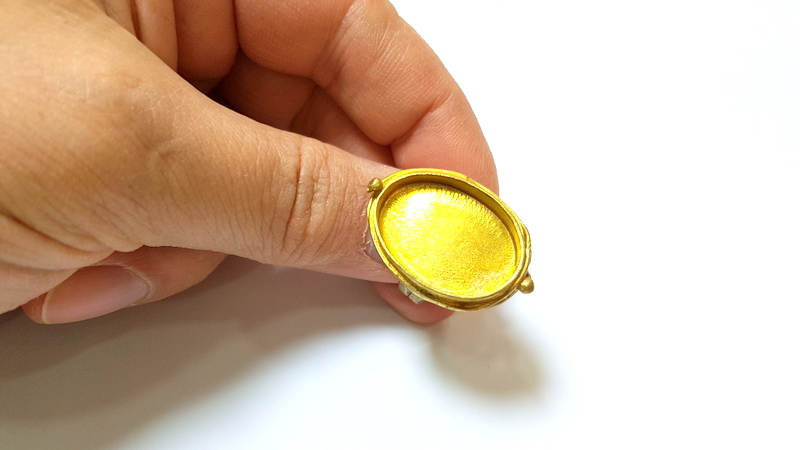 Raw Brass Ring Blank Bezel Settings Cabochon Base Mountings Adjustable (25x18mm blank ) G7395