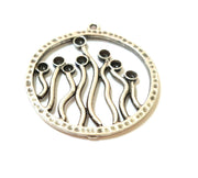 Silver Pendant Antique Silver Plated Pendant Blank (32mm) G7399