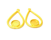 Gold Charms Gold Plated Drop Charms Blank (32x18mm)  G7402
