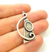 Silver Pendant Antique Silver Plated Pendant Blank (42x21mm) G9096