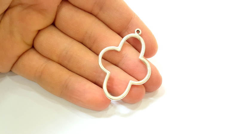 2 Silver Pendant Antique Silver Pendants (47x32mm) G7406