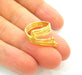 Gold Ring Blank Bezel Settings Cabochon Base Mountings Adjustable Ring 24K Gold Plated Brass ( 2mm blank ) G7411