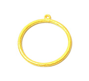 2 Gold Charms Gold Plated Circle Charms (37mm)  G7427