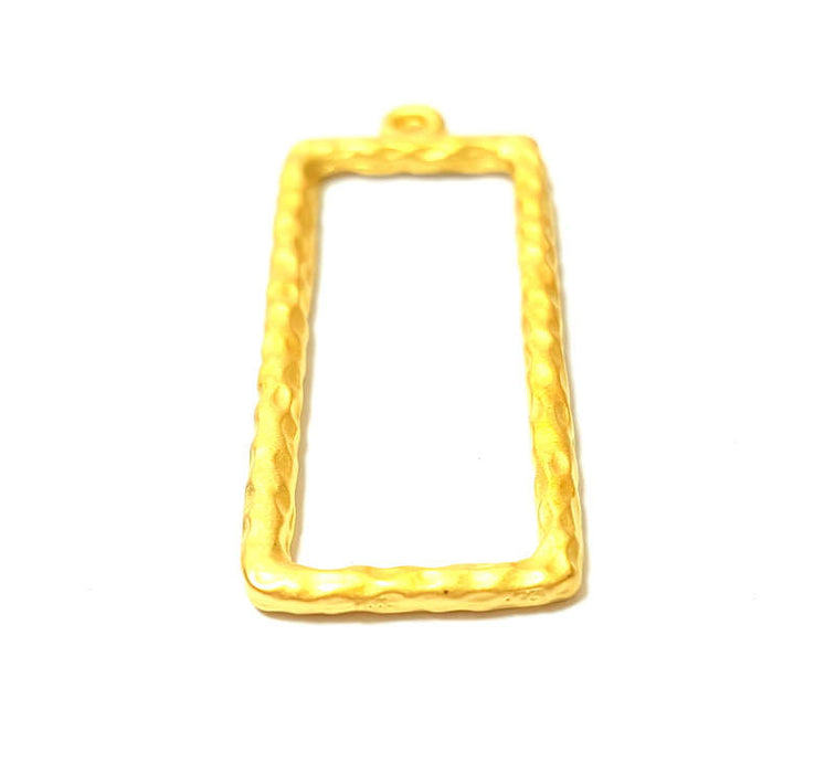 2 Gold Charms Gold Plated Rectangle Charms (42x17mm)  G7429