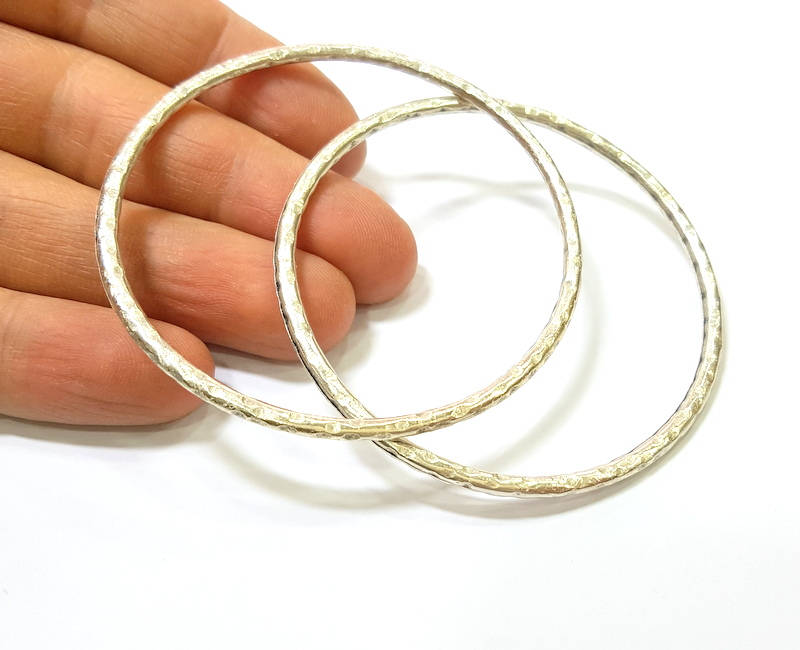 Silver Circle Pendant Antique Silver Pendants (68mm) G7439