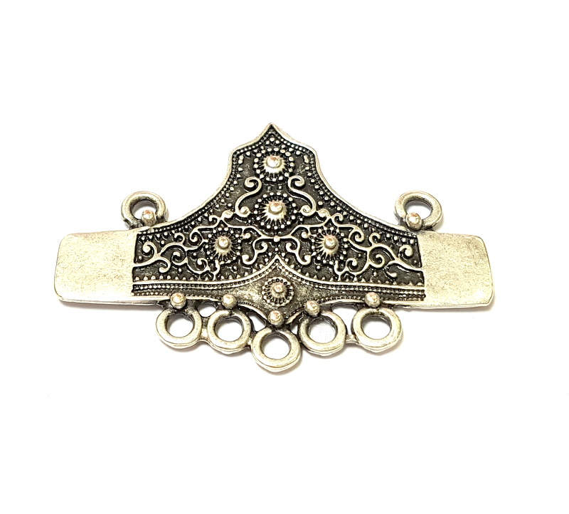 2 Silver Pendant Antique Silver Pendant Connector (54x38mm) G7444