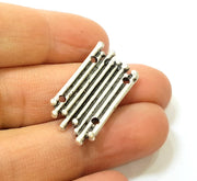 Silver Connector Pendant Antique Silver Pendant Connector (32x16mm) G7451