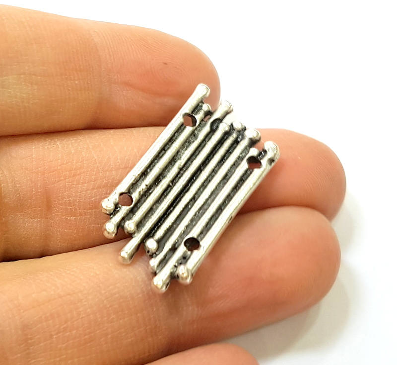 Silver Connector Pendant Antique Silver Pendant Connector (32x16mm) G7451