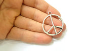 4 Silver Pendant Antique Silver Plated Peace Pendants (37x31mm) G7457