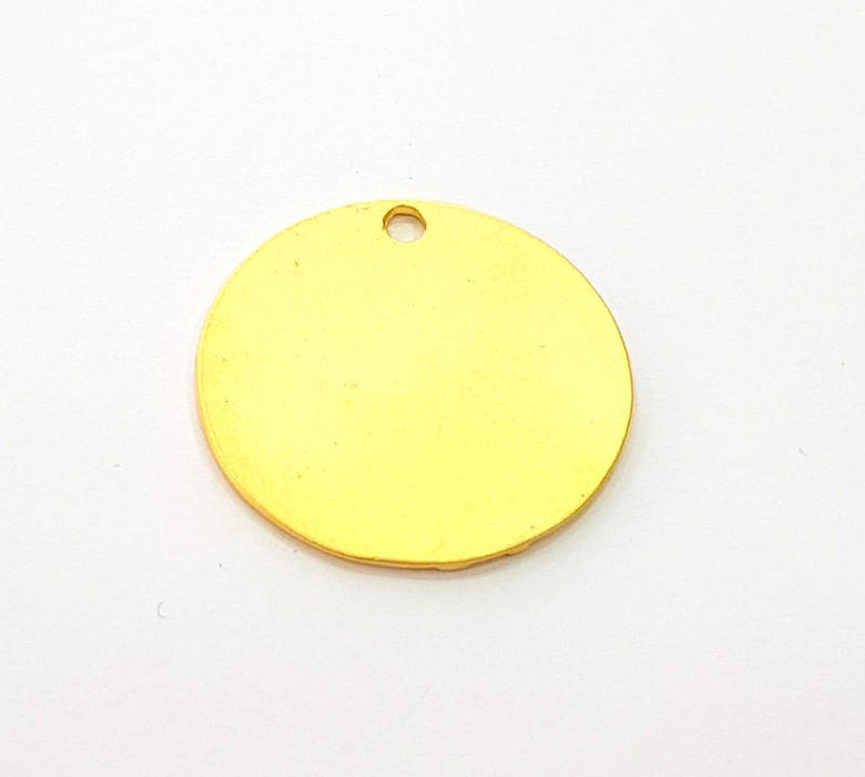 2 Gold Disc Charm Gold Plated Charms (25mm)  G7957