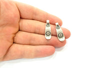 4 Silver Pendant Antique Silver Plated Pendant (28x9mm) G7960