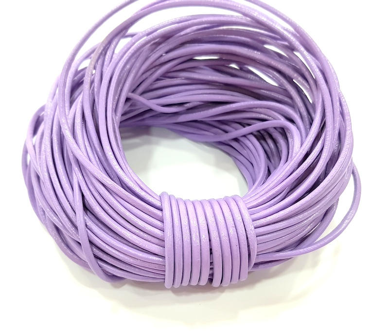 Leather Lilac Cord 1mt-3.3 ft (2mm) Round Leather Lacing G7963