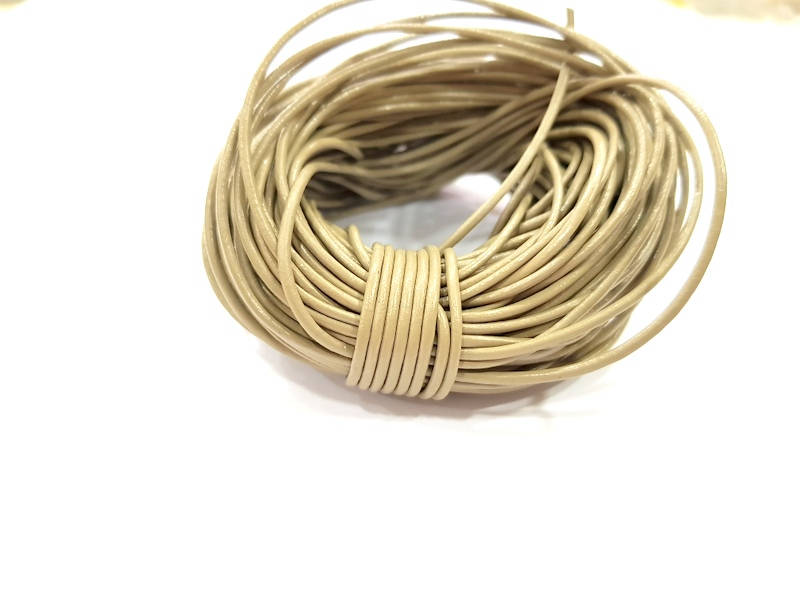 Leather Dark Wheat Cord 1mt-3.3 ft (1.5mm) Round Leather Lacing G7978