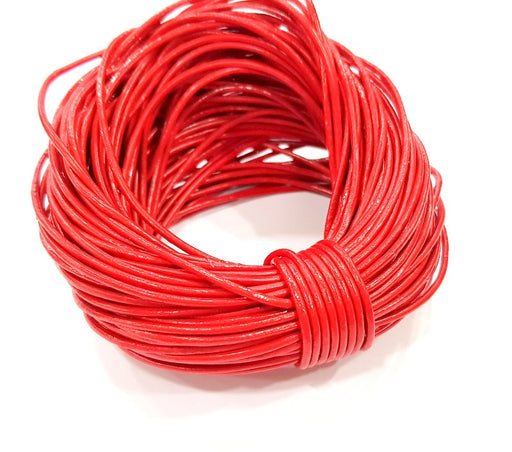Leather Red Cord 1mt-3.3 ft (1.5mm) Round Leather Lacing G7979
