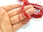 Leather Red Cord 1mt-3.3 ft (1mm) Round Leather Lacing G7982