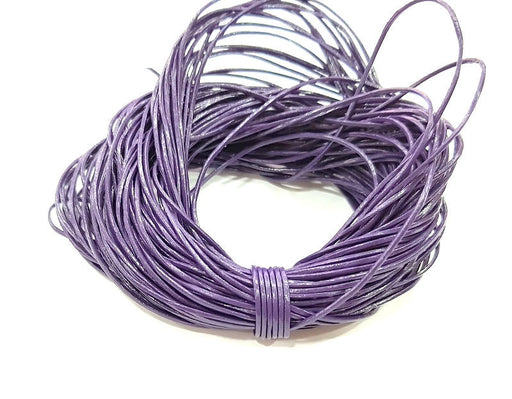 Leather Purple Cord 1mt-3.3 ft (1mm) Round Leather Lacing G7983