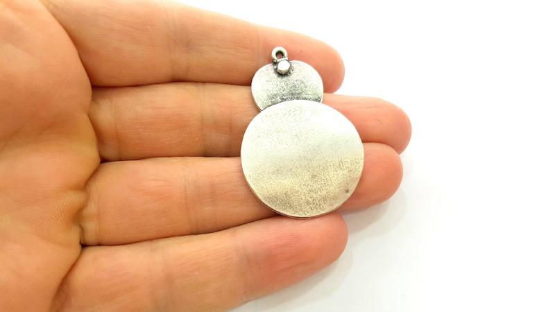 Silver Pendant Antique Silver Plated Pendants (45x29mm) G7466