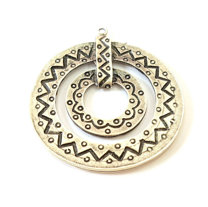 Silver Pendant Antique Silver Plated Pendants (58mm) G15860