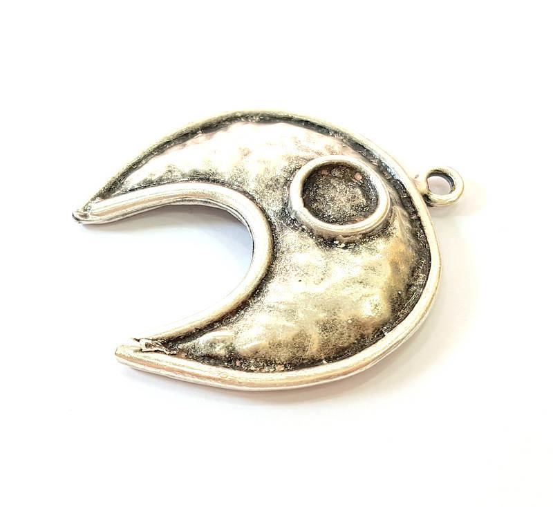 Silver Pendant Antique Silver Plated Pendant Blank (57x49mm) G7475