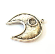 Silver Pendant Antique Silver Plated Pendant Blank (57x49mm) G7475
