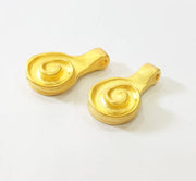 2 Gold Charm Gold Plated Charms (21x11mm)  G7486