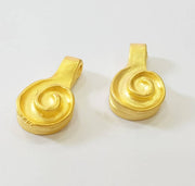 2 Gold Charm Gold Plated Charms (21x11mm)  G7486