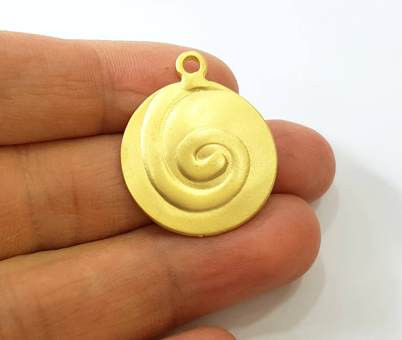 2 Gold Pendant Gold Plated Pendant (27mm)  G7488