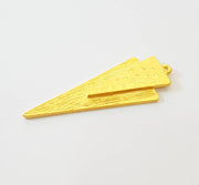 2 Triangle Pendant Gold Plated Pendant  (60x19mm)  G7489